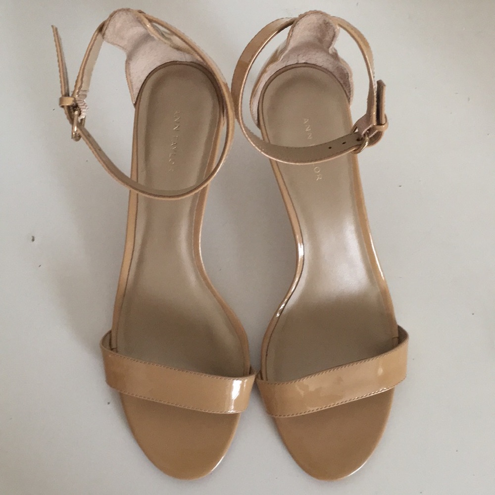 Ann Taylor Nude Sandal Strap Sandal Heels